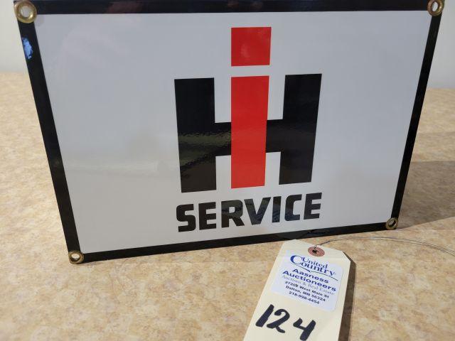 Metal Porcelain IH Service Sign 8"x12"