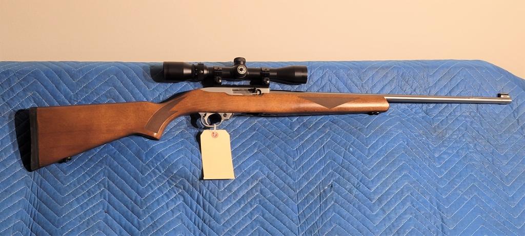 Ruger Model 10-22 stainless 22LR with BARSKA scope