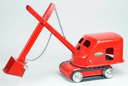 Tonka Red Steam Shovel No. 100, Clam Bucket, Ca. 1950's