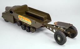 Buddy L Half Track Mobile Artillery Unit w/ Cannon, Ca. 1950