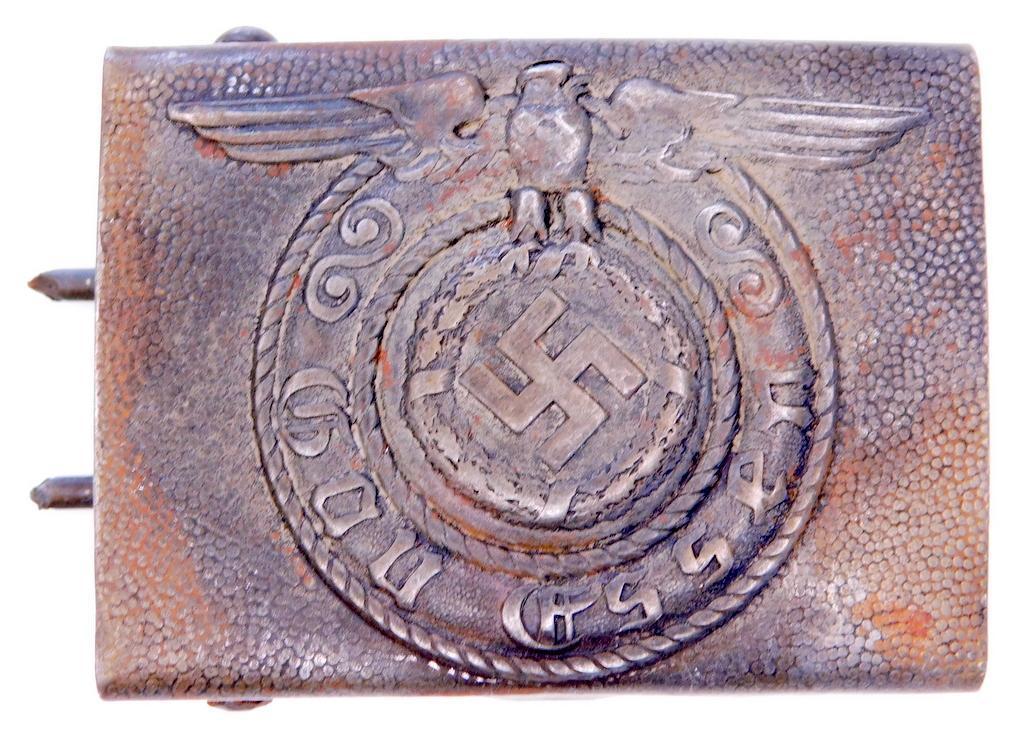 German WWII Waffen SS Schutz Staffel EM Combat Belt Buckle