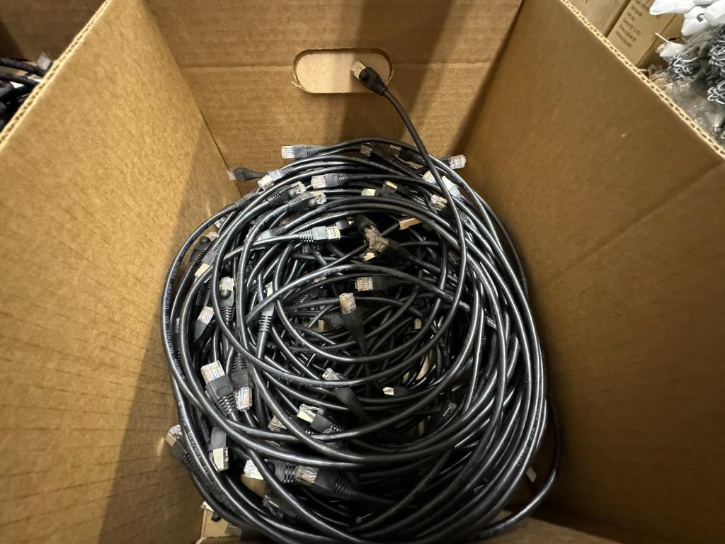 BOXES OF ASSORTED PATCH CORDS & DRAINAGE HOSES (YOUR BID X QTY = TOTAL $)