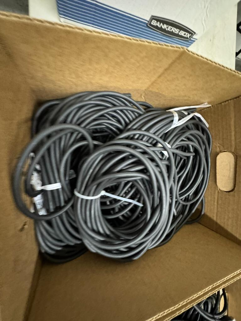 BOXES OF ASSORTED PATCH CORDS & DRAINAGE HOSES (YOUR BID X QTY = TOTAL $)