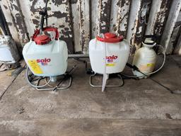 (2) BACKPACK SPRAYERS & (1) HAND-HELD SPRAYER