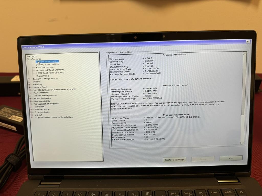 Dell Latitude 7410, i7 10th, 16GB RAM, 512GB SSD