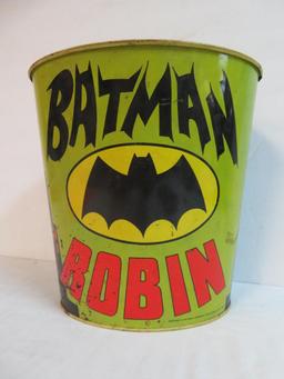 Vintage 1966 Batman & Robin Tin Trash Can by Chein