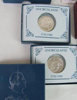 Lot (4) 1982 US Mint George Washington Silver Commemorative Half Dollars