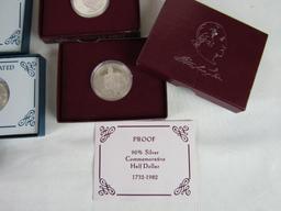 Lot (4) 1982 US Mint George Washington Silver Commemorative Half Dollars