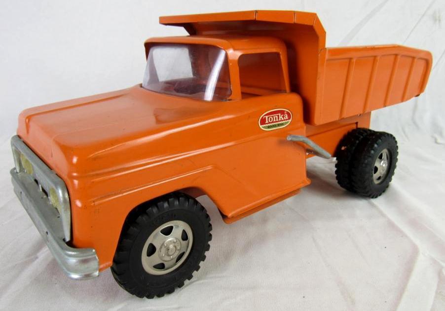 Beautiful Vintage Tonka (Mound, Minn) Orange Pressed Steel Dump Truck