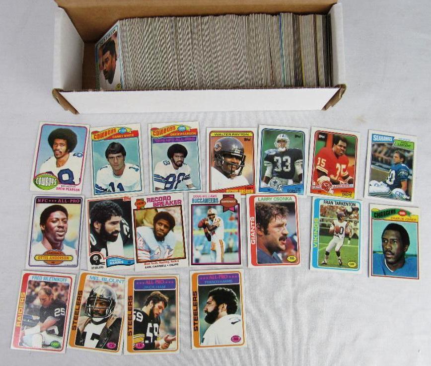 Lot (approx. 400+) Vintage Topps Football Cards (Mostly 1970's/Early 80's) With Stars