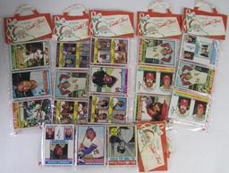 Lot (6) 1976 Topps Baseball "Christmas" Rack Packs- RE-PACKS