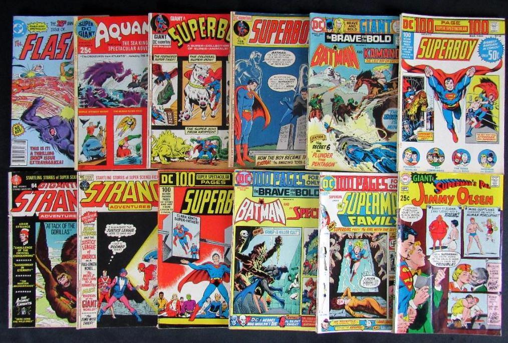 Lot (12) Silver/ Bronze Age DC Giants- Jimmy Olsen, Strange Adventures, Brave & Bold+