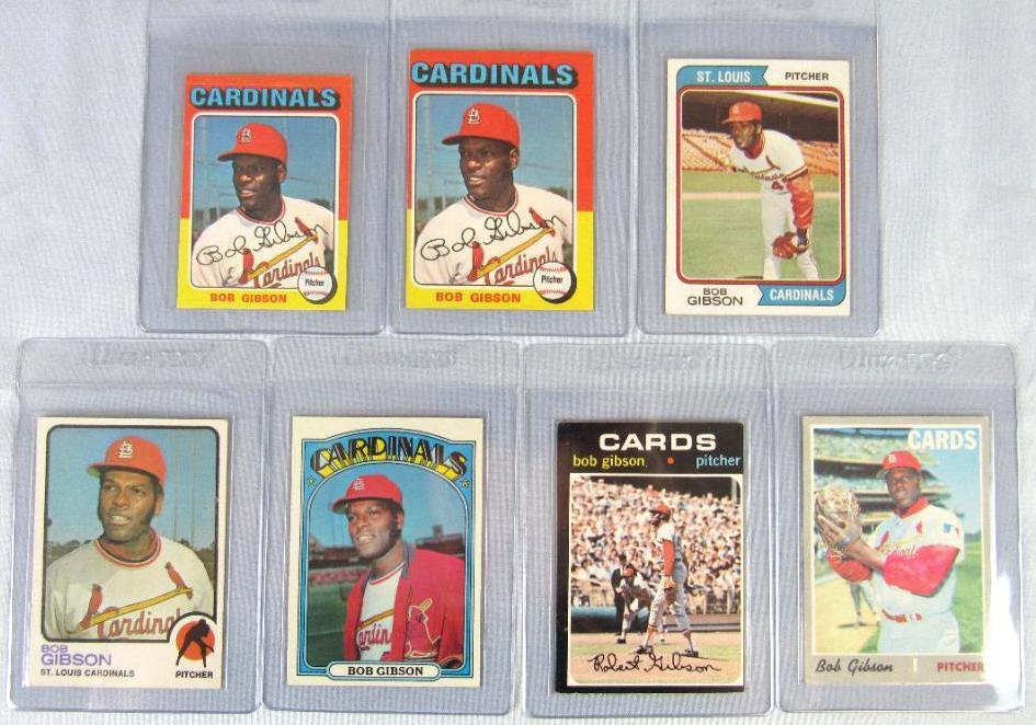 Lot (7) 1970 - 1975 Topps Bob Gibson Cards