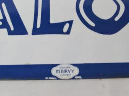 Outstanding Marvy #1222 Beauty Salon Double Sided Porcelain Flange Sign