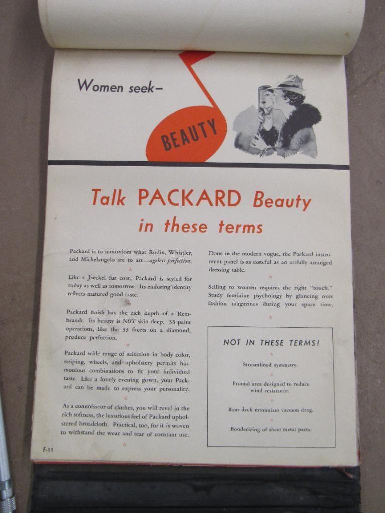 Rare 1935 Packard "Round Table" Meeting/ Presentation Portfolio "The Shadow of a Woman"