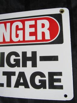 Antique DANGER-HIGH VOLTAGE Porcelain Sign 10 x 14"