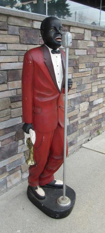 Excellent Life Size Louis Armstrong Fiberglass Statue