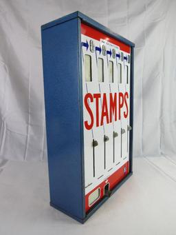 Vintage Shipman Coin Op Porcelain Face Postage Stamp Vending Machine