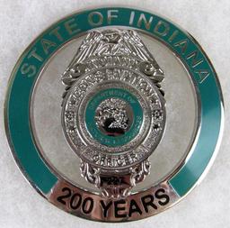 Obsolete State of Indiana Conservation Officer Chest Badge/ Original