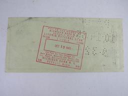 Rare Original 1965 Mouse Studios Cancelled Check signed by Stanley "Mouse" Miller