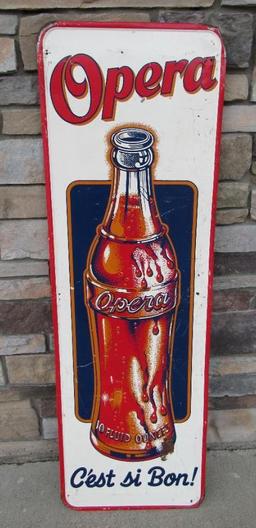 Rare Opera Beverage Soda Metal Vertical Bottle Sign (C'est Si Bon!)