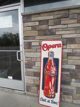 Rare Opera Beverage Soda Metal Vertical Bottle Sign (C'est Si Bon!)