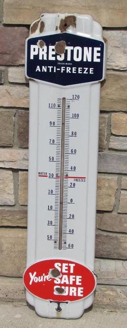 Authentic Prestone Anti-Freeze Porcelain 36" Thermometer