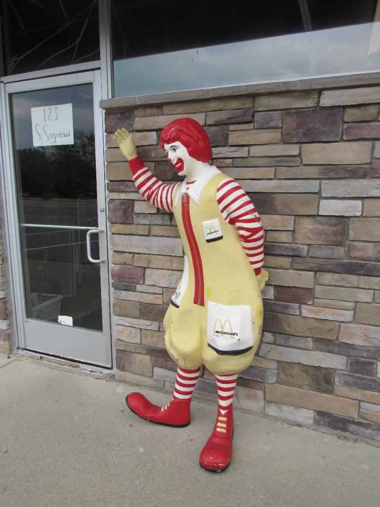 Vintage Original Ronald McDonald Restaurant Statue/ Fiberglass/ Life Size!