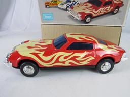 Vintage Asahi Tin Battery Op Japan "Blazing Color" Camaro