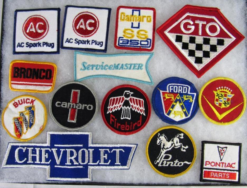 Excellent Lot Vintage Sewn Patches All Automotive-AC, Chevy, Ford, Cadillac, GTO+++