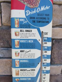 Rare Vintage Cobbs Creek Whisky 39" Metal Advertising Thermometer