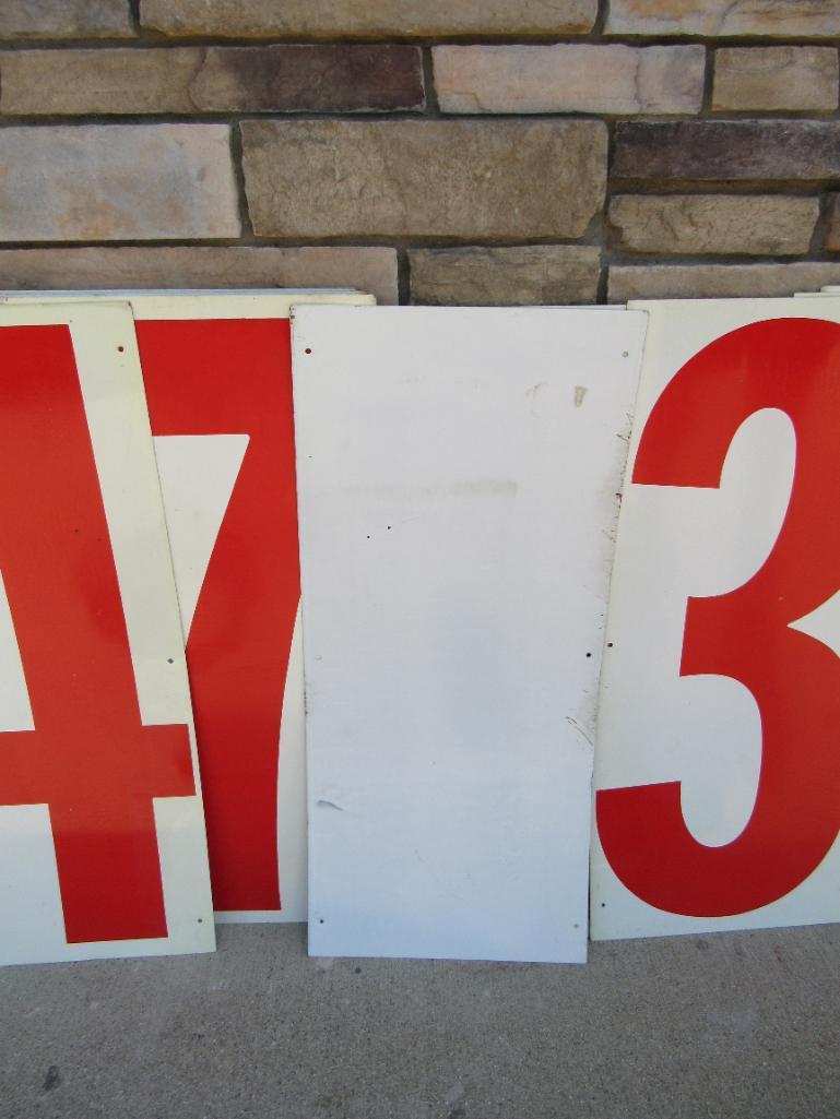 Group Vintage 3ft. Metal Gas Station "Numbers Price" Signs