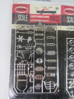 Excellent Vintage 1960's Aurora 1/25 Scale Model Customizing Chrome Parts 3-Pack