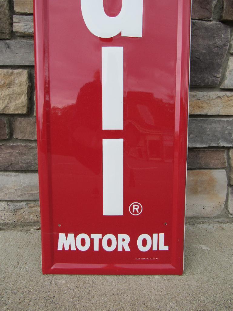 Vintage NOS Kendall Motor Oil Embossed Metal Vertical Sign 6 ft.