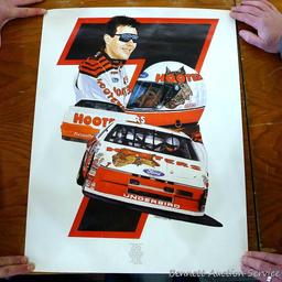 Nascar and other racing posters featuring Dick Trickle, Jeff Gordon, Dale Earnhardt, Allison and