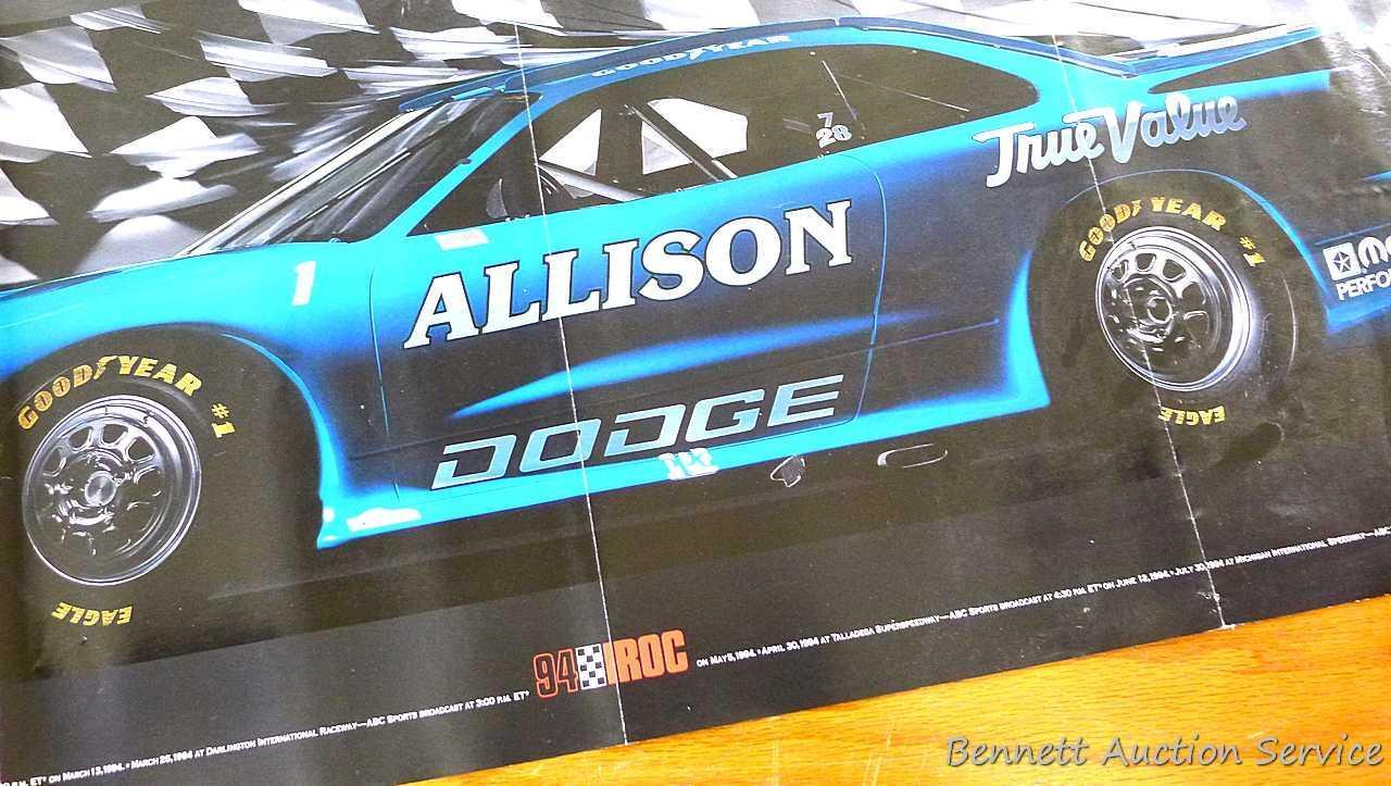 Nascar and other racing posters featuring Dick Trickle, Jeff Gordon, Dale Earnhardt, Allison and