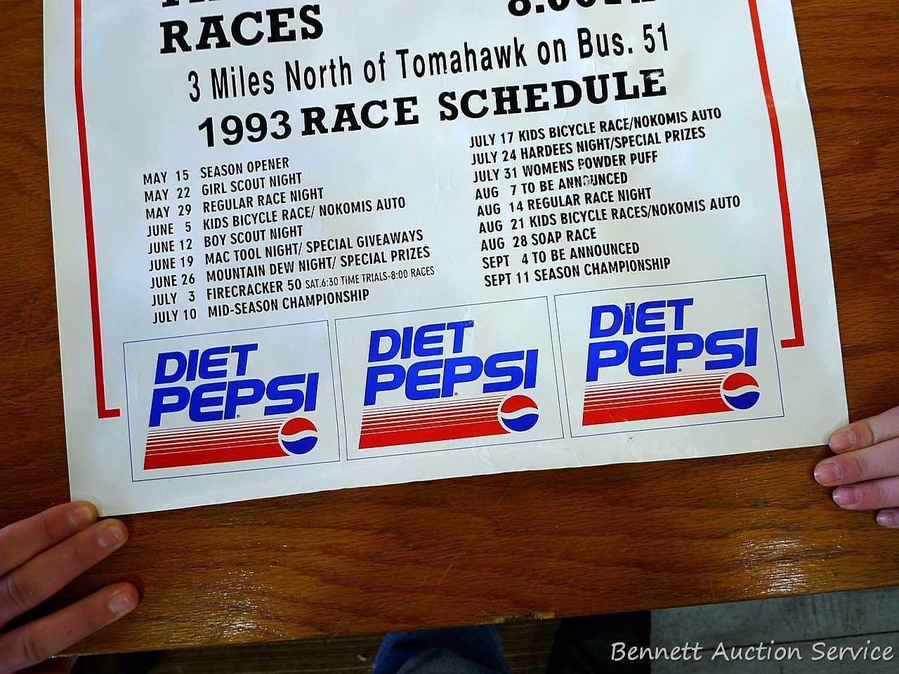 Nascar and other racing posters featuring Dick Trickle, Jeff Gordon, Dale Earnhardt, Allison and