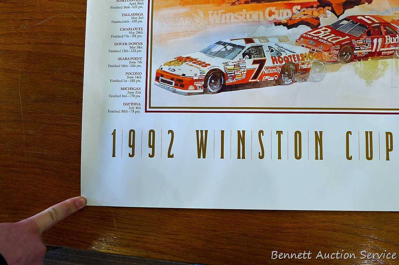 Nascar and other racing posters featuring Dick Trickle, Jeff Gordon, Dale Earnhardt, Allison and