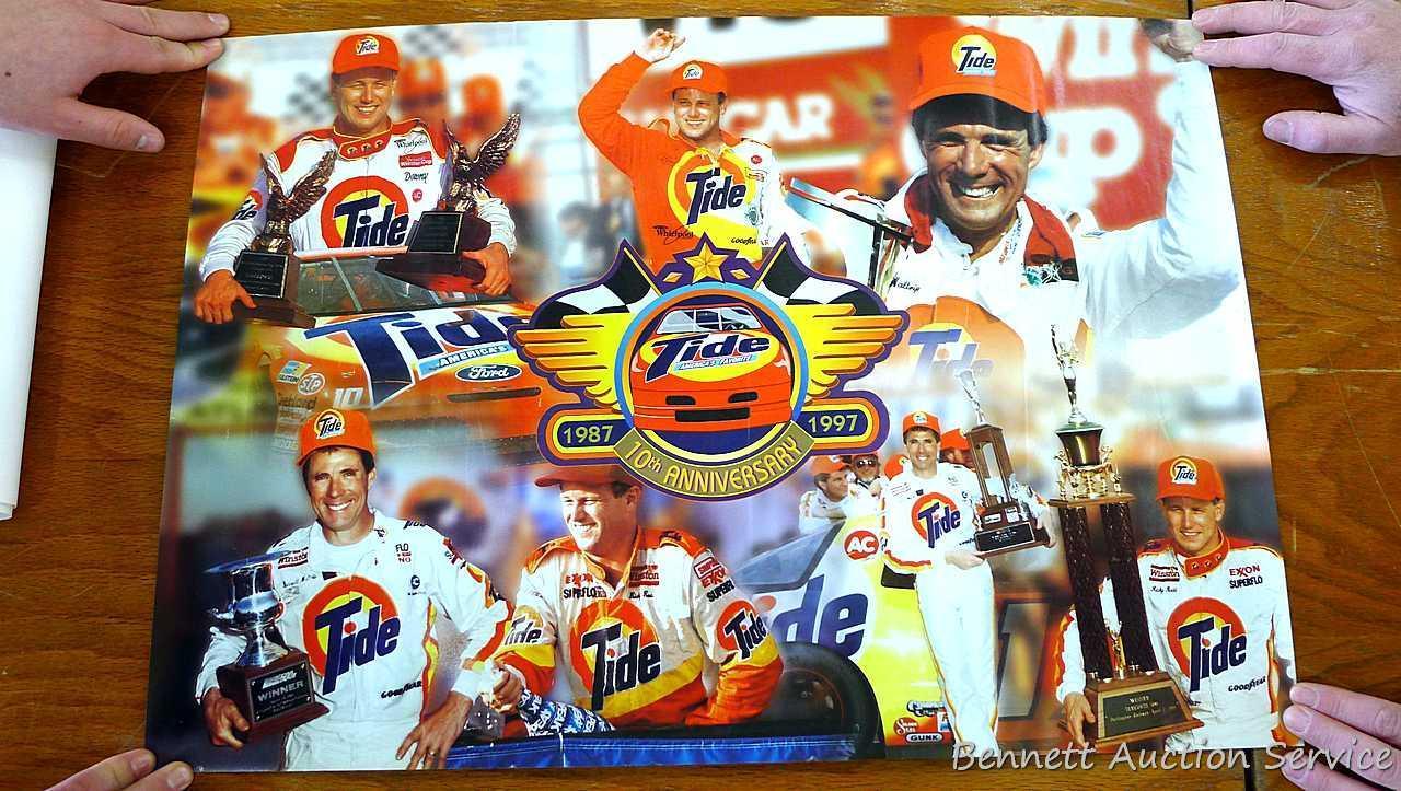 Nascar and other racing posters featuring Dick Trickle, Jeff Gordon, Dale Earnhardt, Allison and