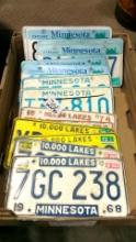 7 SETS OF MINNESOTA LICENSE PLATES (68, 72, 74, 80, 99, 05, & 16 )