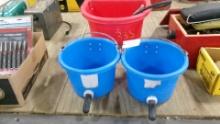 2-CALF BUCKETS & WATER BUCKET w / float