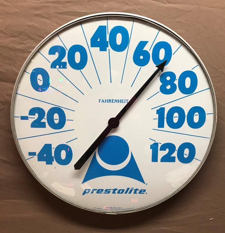 Prestolite Round Thermometer 18" Dia.