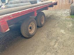 30' Round Bale Wagon With Wood Plank Top