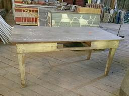 Antique Pine 3 Board Harvest Table