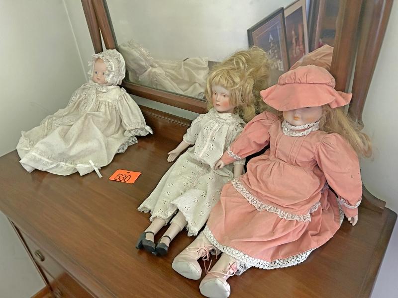 3 Porcelain Dolls