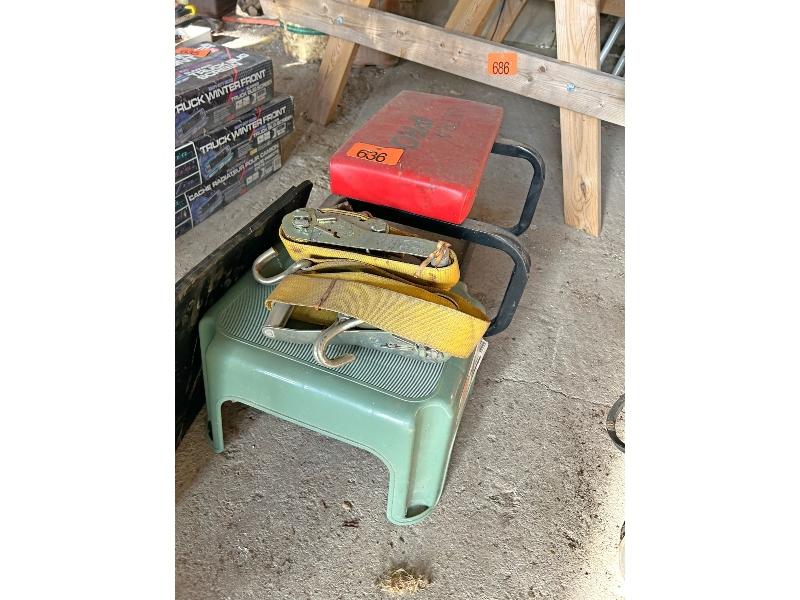 2 Straps, Shop Stool, Moto Ski Mud Flap & Bench