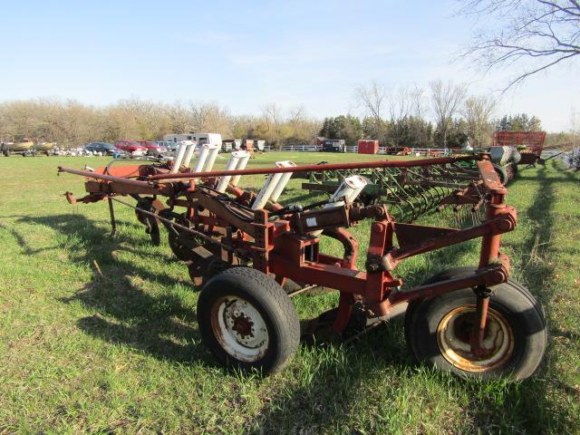 123. IH MODEL 710 5 X 16 SEMI MOUNT AR PLOW, COULTERS