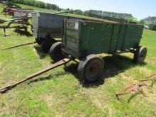 218. TRIPLE BOX ON RUBBER TIRE FOUR WHEEL WAGON