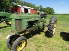 268. 1953 JOHN DEERE MODEL 50 GAS TRACTOR, NARROW FRONT, ROLL-O-MATIC, SING