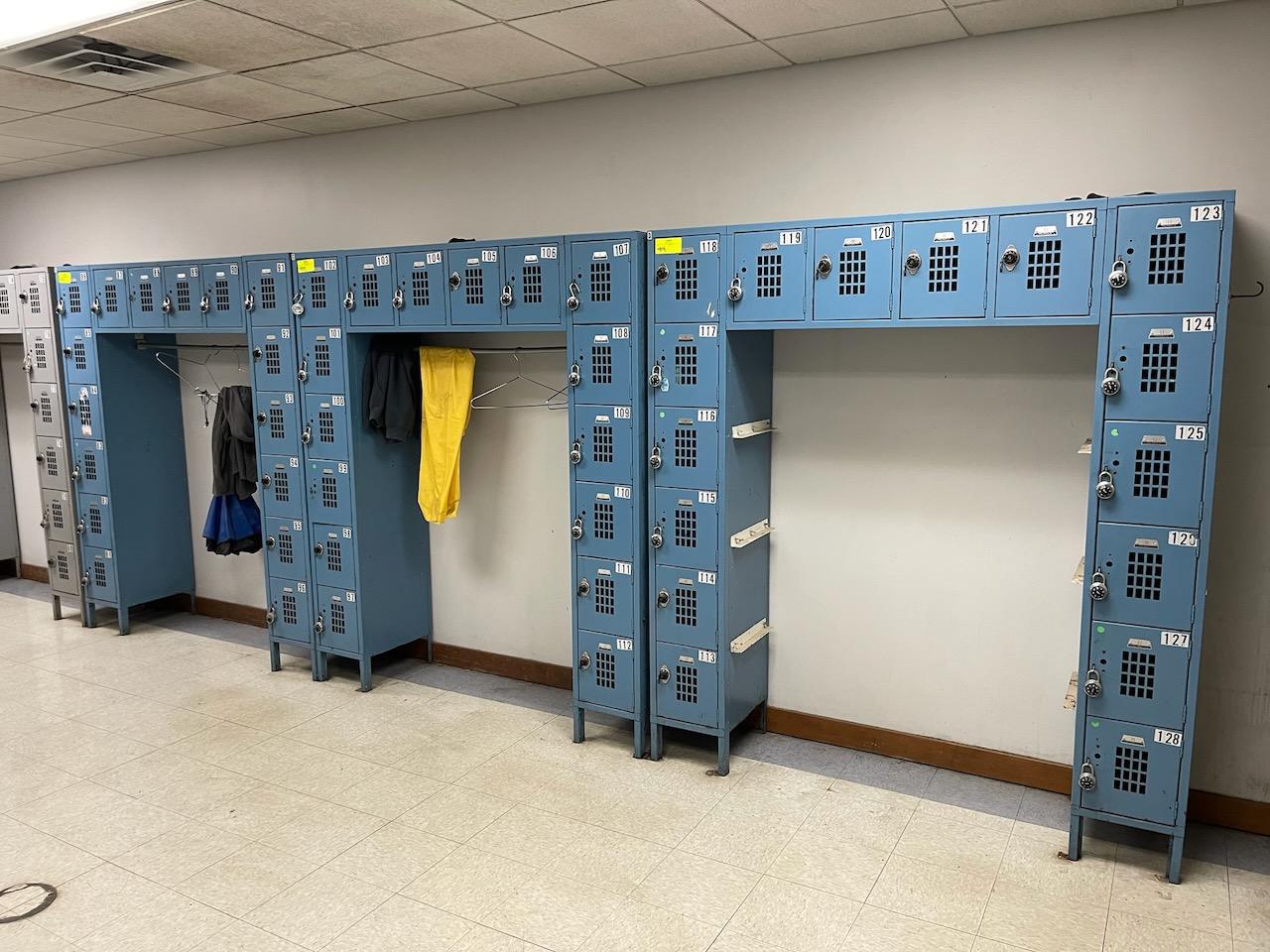 Lockers (16)  - 12"x12"x18" Holes - Blue w/ hang bar